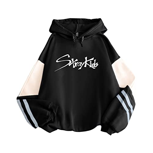 Tuboshu Harajuku KPOP Straykids Stray Kids Kapuzenpullover Damen Hoodies Sweatshirt Patchwork Langarm Pullover Top von Tuboshu