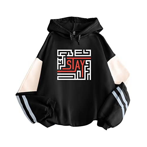 Tuboshu Harajuku KPOP Straykids Stray Kids Kapuzenpullover Damen Hoodies Sweatshirt Patchwork Langarm Pullover Top von Tuboshu