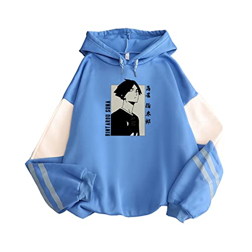 Tuboshu Japanischen Anime Haikyuu Harajuku Rintarou Suna Manga Hoodies Inarizaki Volleyball Club Männer Übergroßen Langarm Sweatshirts von Tuboshu