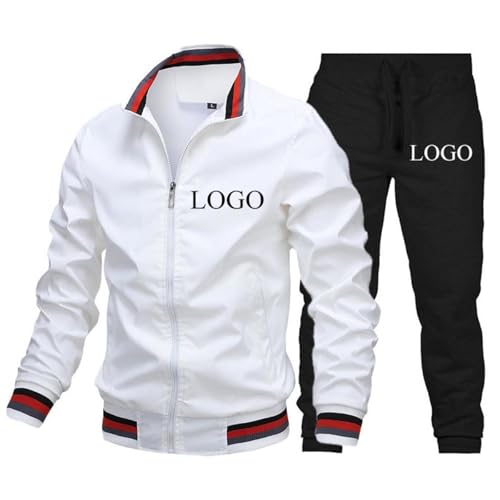 Tuboshu Maßgeschneiderter Herren Trainingsanzug Personalisierte Jacke und Hose 2-teiliges Outfit, Sport Jogging Trainingsanzüge Modisches Hoodie Set Color3,XL von Tuboshu