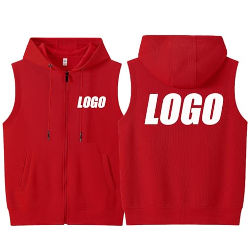 Tuboshu Personalisierter Hoodie Ärmellose Weste mit Reißverschluss für Männer Frauen Firmen Team Kleidung Benutzerdefiniertes Logo Weste Top Streewear Mantel Winter Jacke Color4,S von Tuboshu