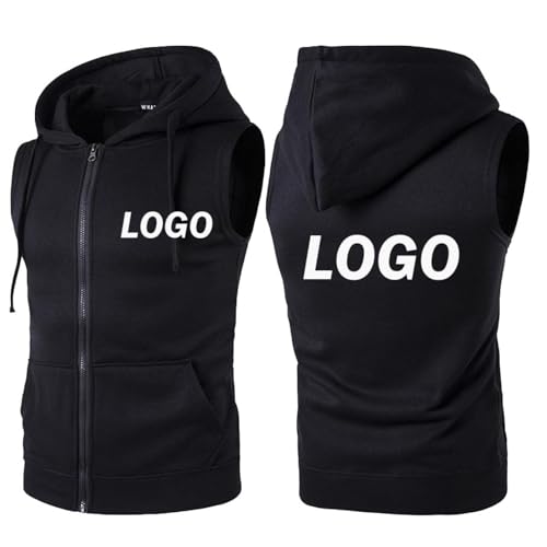 Tuboshu Weste mit Individuellem Logo Personalisierbar Drucken Sie Ihr Eigenes Bild/Text Reißverschluss Mantel Frühlings Mode Lässige Weste Top für Männer und Frauen Color2,XL von Tuboshu