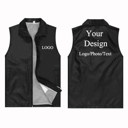 Tuboshu Weste mit Individuellem Logo Personalisierte Jacke Mantel Ihr Eigenes Design Foto/Text Druck Dünne Sommer Weste Herren Damen Arbeitskleidung Uniformen Oberbekleidung Oberteile Color3,L Tuboshu Weste mit Individuellem Logo Personalisierte Jacke Mantel Ihr Eigenes Design Foto/Text Druck Dünne Sommer Weste Herren Damen Arbeitskleidung Uniformen Oberbekleidung Oberteile Color3,L von Tuboshu