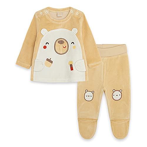 Tuc Tuc Baby-Jungen CONJUNTO TUNDOSADO Largo Con PIES NIÑO BEIGE Brownie Bears FW21 Langes Strickset mit Füßen für Kinder, 12-18 Monate von Tuc Tuc