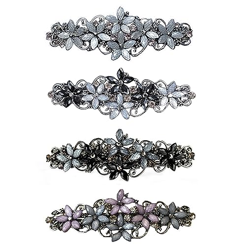 Tucireat Haarspange Damen 4 Stück Braut Haarnadeln Vintage Haarspange Französische Haarspangen Metall Haarnadeln Blume Haarspangen Damen Vintage Zopfspangen Damen von Tucireat