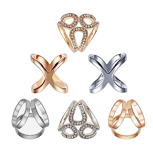 Tucireat Schalring Clip 6 Stücke Schalring Clip Schal Ringe Broschen Modisch Schal Clips Schalring Clip Tuchring Schal Clip Schnalle Schal Ring Clip Metall Modisch Fashion Schal Clip Schalring Klipp von Tucireat