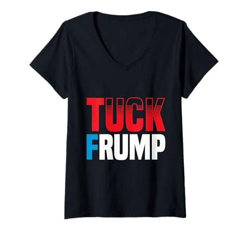 Damen Tuck Frump lustiges Anti-Trump-Design T-Shirt mit V-Ausschnitt Damen Tuck Frump lustiges Anti-Trump-Design T-Shirt mit V-Ausschnitt von Tuck Frump US Vibes