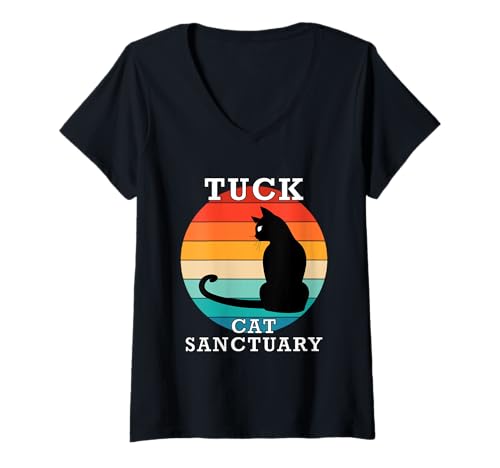 Damen Tuck Cat Sanctuary Group Familientreffen Name T-Shirt mit V-Ausschnitt Damen Tuck Cat Sanctuary Group Familientreffen Name T-Shirt mit V-Ausschnitt von Tuck Matching Family Reunion T Shirt