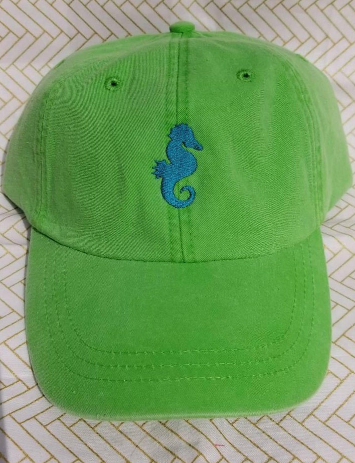 Bestickte Seepferdchen Baseball Mütze Bestickte Seepferdchen Baseball Mütze von TuckersTinyThreads
