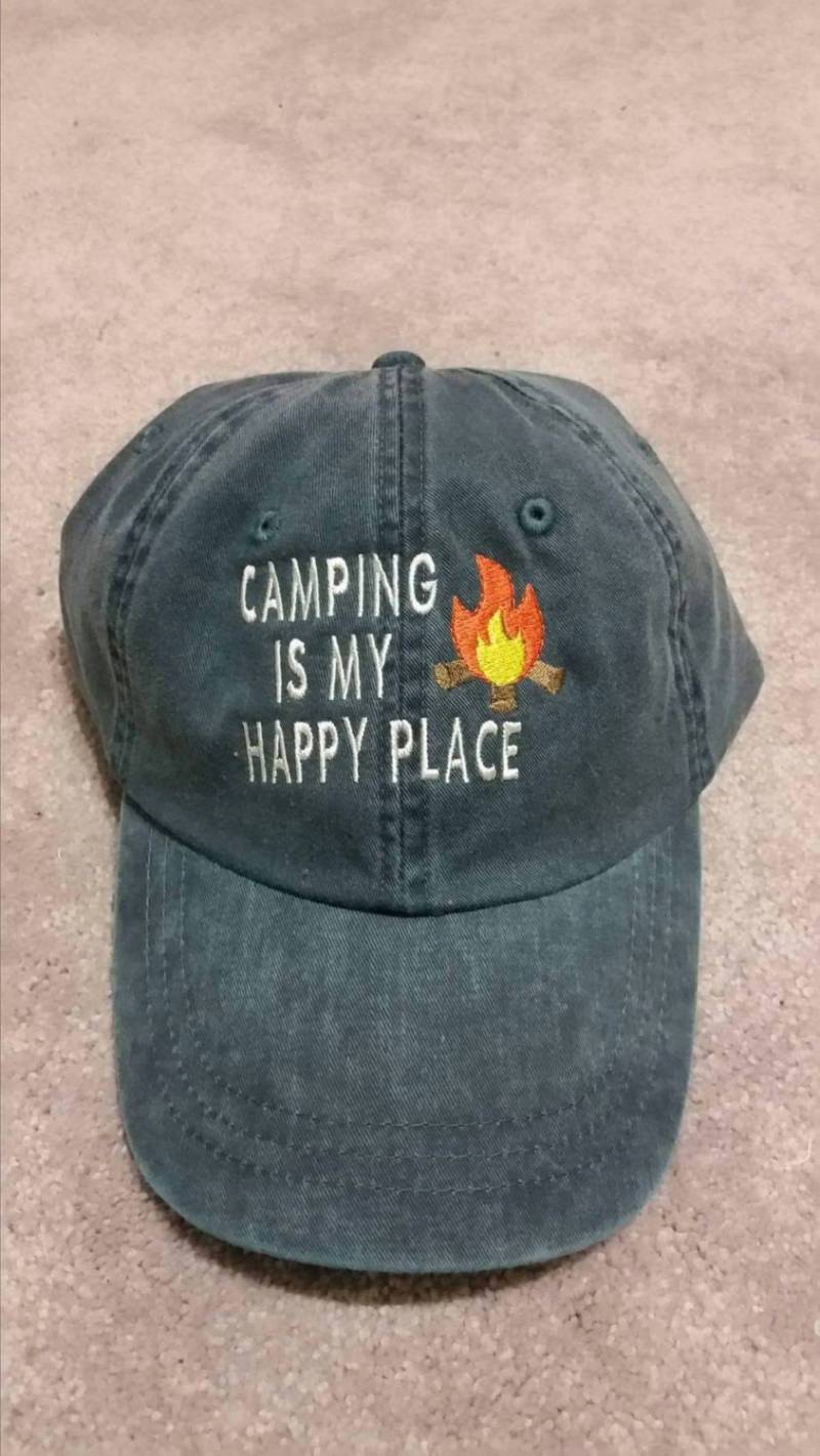 Camping Is My Happy Place Baseballhut Camping Is My Happy Place Baseballhut von TuckersTinyThreads