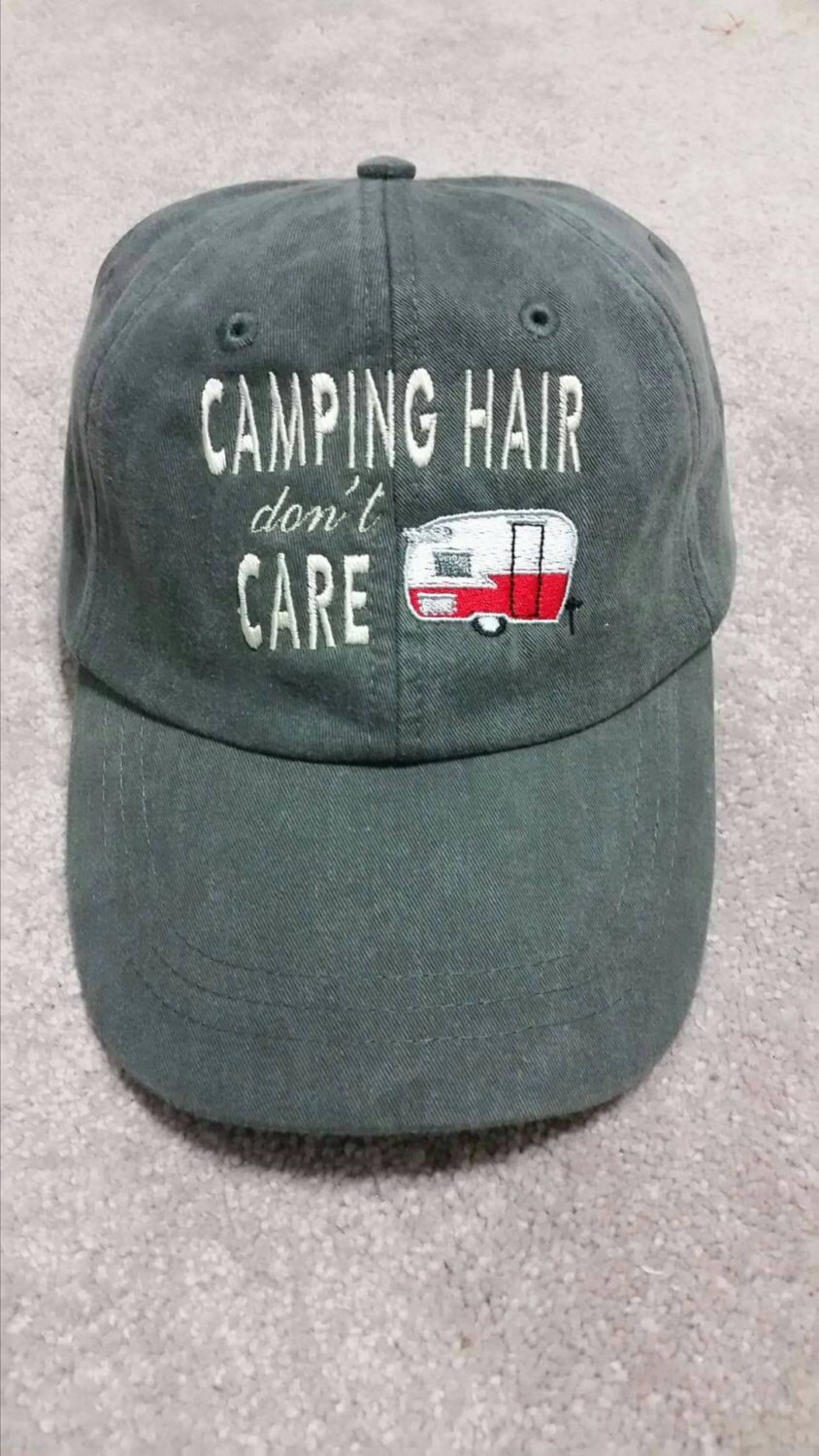Vintage Camper Camping Haar Keine Sorge Baseball Hut Vintage Camper Camping Haar Keine Sorge Baseball Hut von TuckersTinyThreads