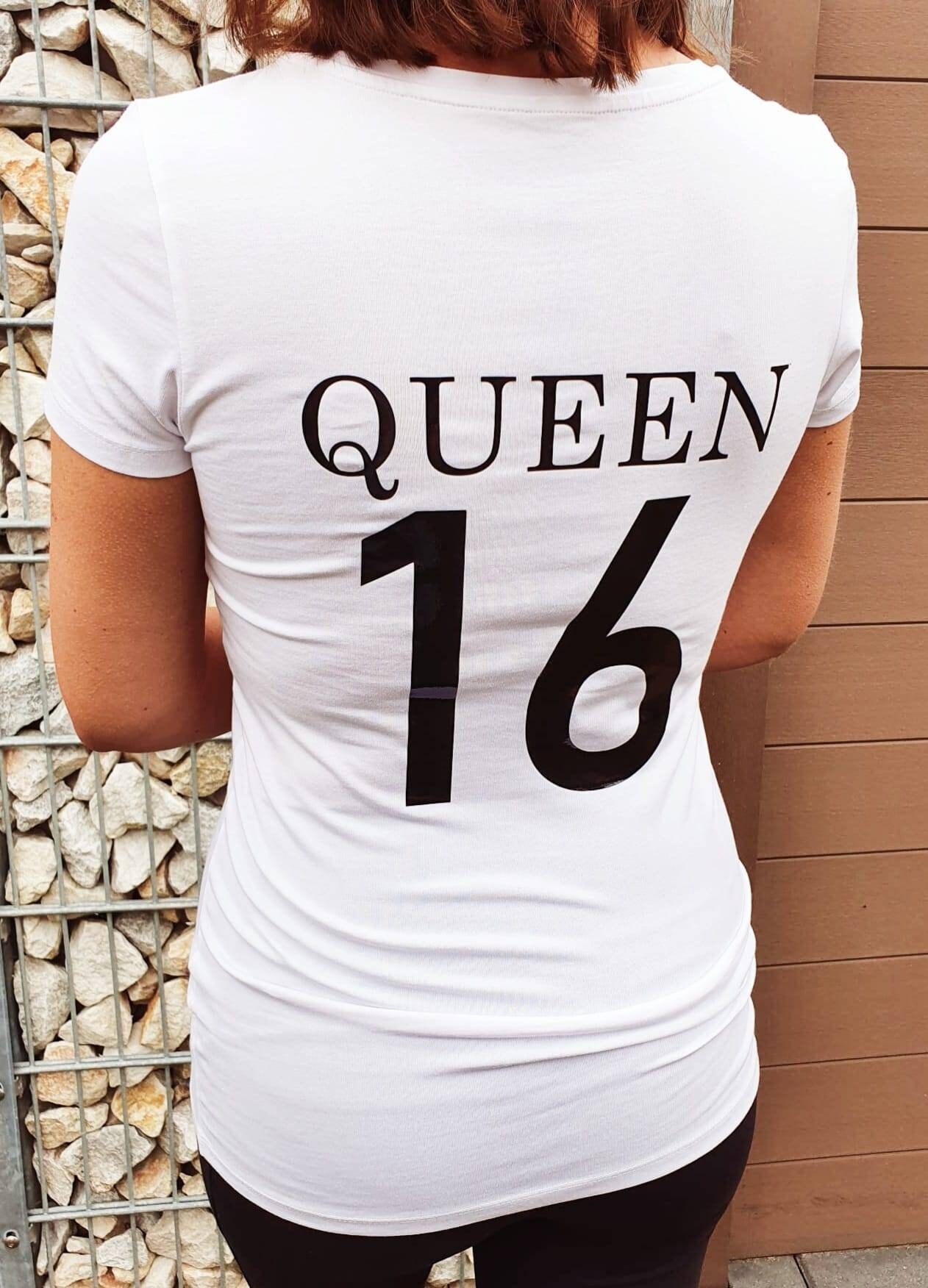 King Queen Valentinstag Partner T Shirt Couple Geschenk Jahrestag Hochzeitstag von Tuckifee