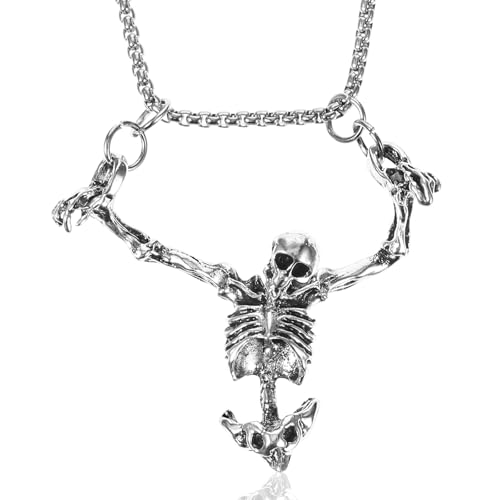 Tucnoeu 1 Stück Punk Skelett Totenkopf Kette Halsketten für Männer Legierungs Totenkopf Anhänger Gothic Halsketten Männer Halloween Halskette Geeignet für Herren und Damen Halloween Party Tucnoeu 1 Stück Punk Skelett Totenkopf Kette Halsketten für Männer Legierungs Totenkopf Anhänger Gothic Halsketten Männer Halloween Halskette Geeignet für Herren und Damen Halloween Party von Tucnoeu