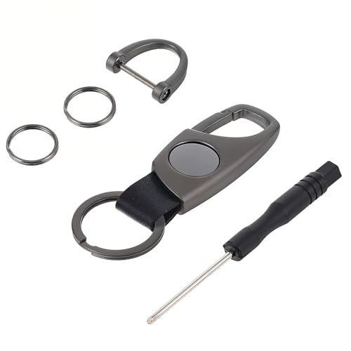 Tucnoeu 2 Stück Edelstahl Schlüsselanhänger mit 1 Mini-Schraubendreher Anti-Verlust Schlüsselbund Schlüsselanhänger Männer Anti-Verlust Design Autoschlüsselanhänger Auto Keychain von Tucnoeu