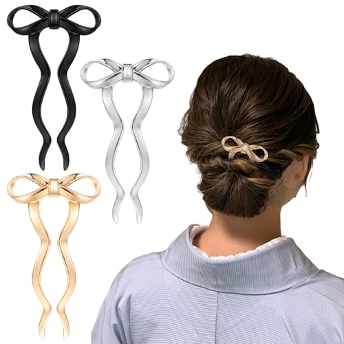 Tucnoeu 3PCS Schleifen French Hair Pin Haarnadel French Twist für Damen Styling von Tucnoeu