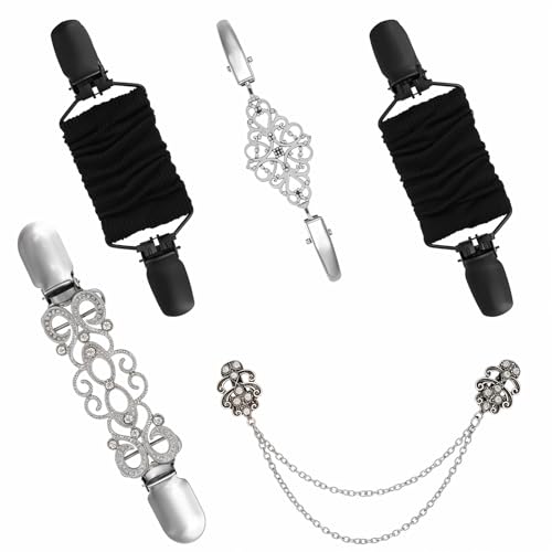 Tucnoeu 5 Stück Cinch Clip Silber Schwarz Cardigan Clip Zinklegierung Waist Clip von Tucnoeu
