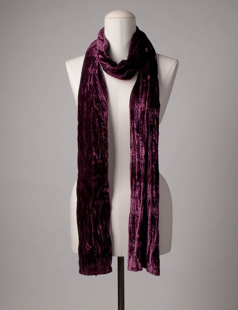 Langer Seidenschal | Samtschal Schal Seidensamtschal Wickelschal Kuschelschal Longschal "Shirazz Velvet Wrinkle Crash" von TuecherLuxus