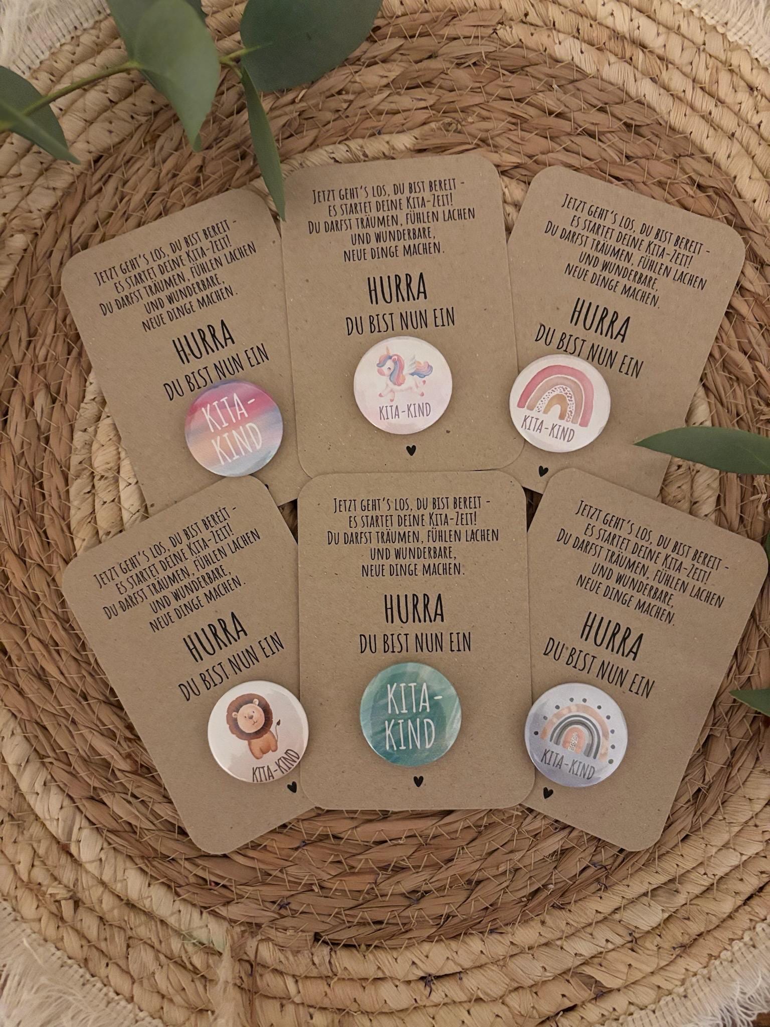 Kita-start Button 32 Mm | 1. Kindergartentag Geschenk Anstecker Kindergarten Kita von Tueddelhaeusken