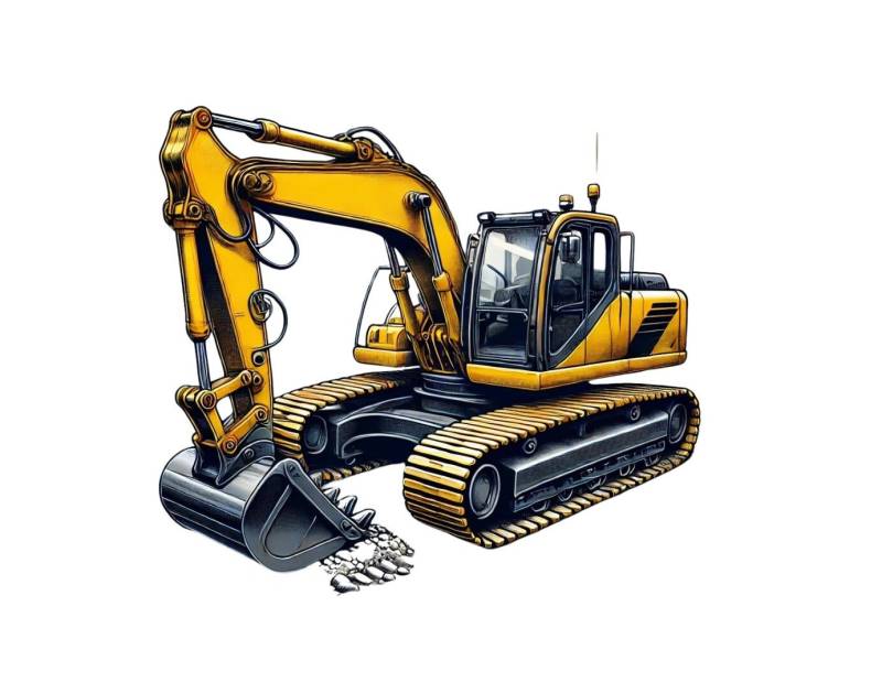 Bagger Schaufelbagger Bügelbild Bügelmotiv von TuedeltrineHandMade