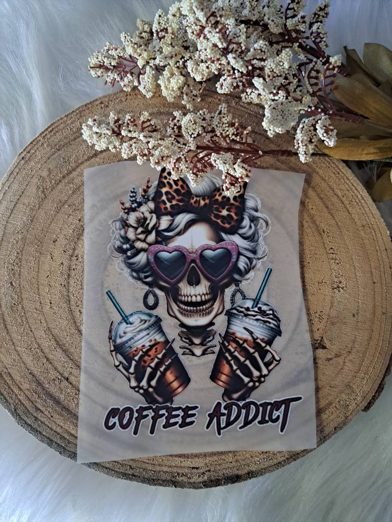 Bügelbild Coffee Addict Kaffeesüchtig von TuedeltrineHandMade