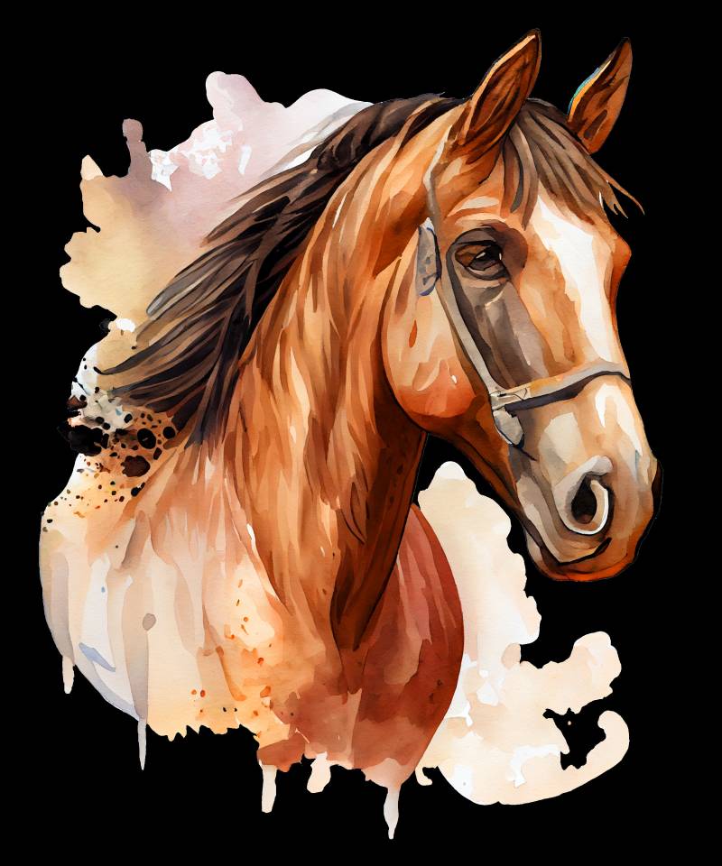 Farbenfrohes Bügelbild Braunes Pferd von TuedeltrineHandMade