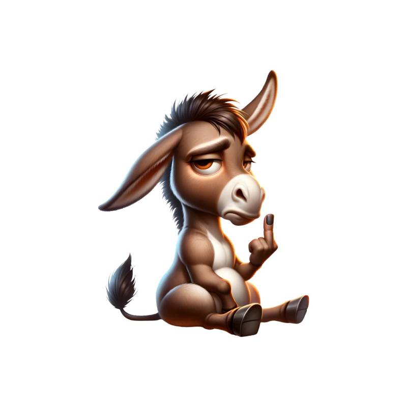 Freches Esel Bügelbild Mittelfinger - Lustiges Iron-On Motiv Für Erwachsene & Teenager Diy T-Shirt, Tasche Und Geschenk Sprüche Transfer von TuedeltrineHandMade