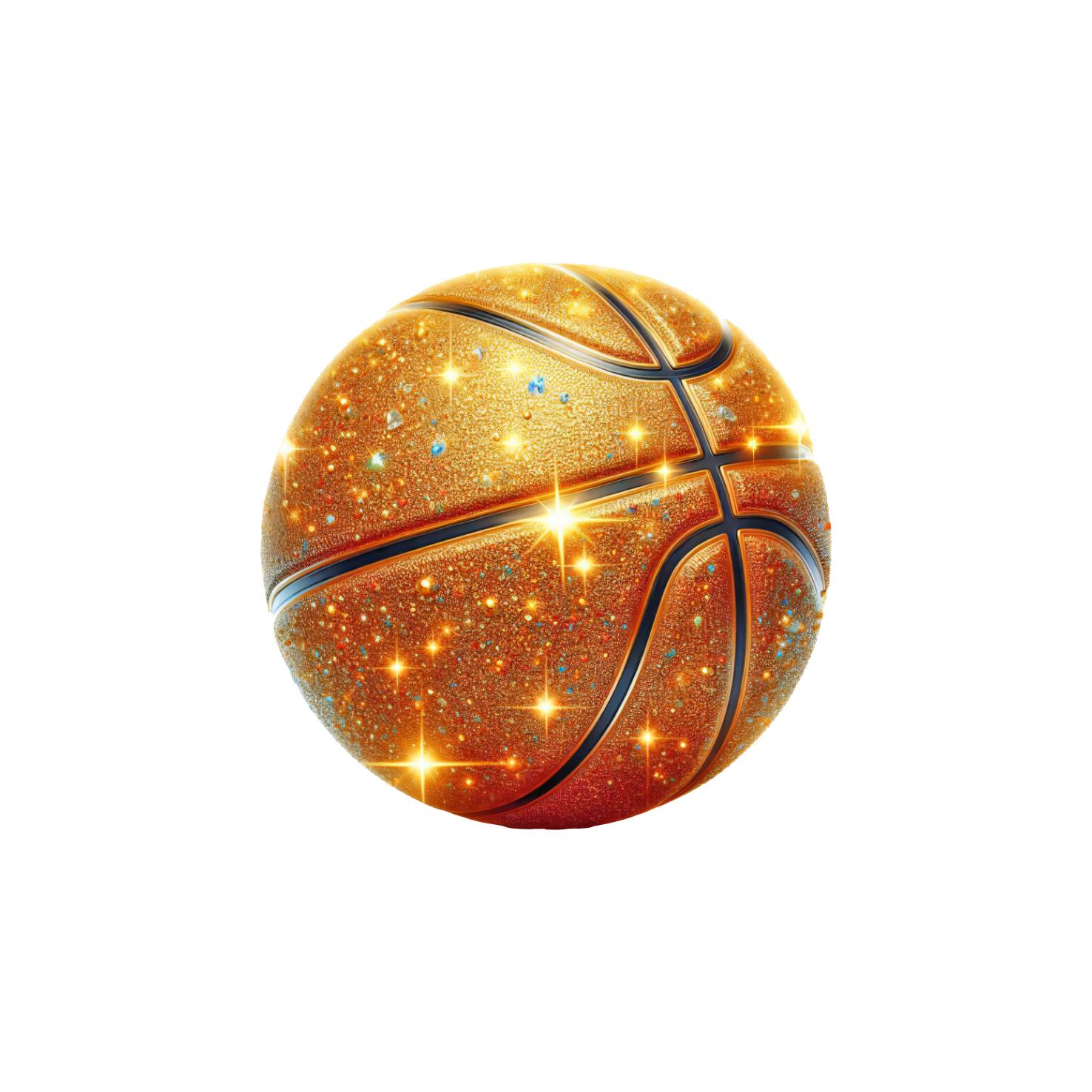 Glitzernder Basketball Bügelbild Bügelmotiv Sport von TuedeltrineHandMade