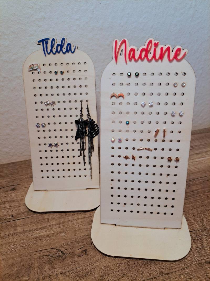 Personalisierter Ohrringhalter Mit Namen | Holz Schmuckständer Organizer Perfektes Geschenk Für Mädchen & Damen von TuedeltrineHandMade