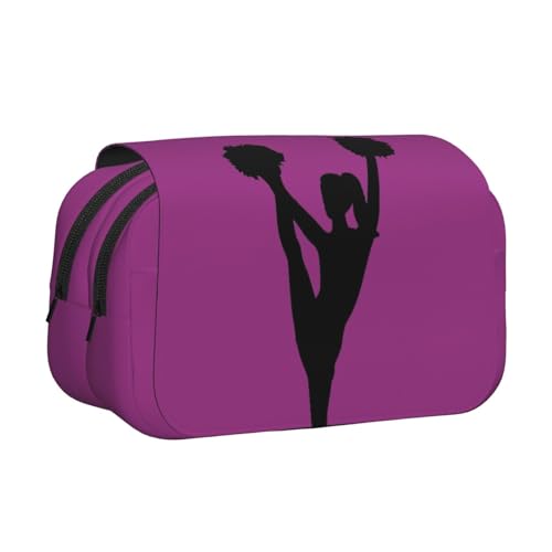Tuehbsvo Cheerleader-Federmäppchen mit Klappdeckel, großes Federmäppchen, Schreibwaren-Organizer, Make-up-Tasche für Jungen, Mädchen, Teenager, Studenten, Schule, Erwachsene und Bürobedarf von Tuehbsvo