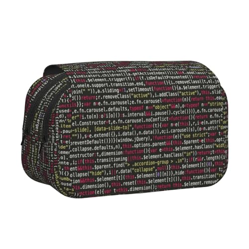 Tuehbsvo Programmiercode, doppellagiges Federmäppchen mit Klappdeckel, großes Federmäppchen, Schreibwaren-Organizer, Make-up-Tasche für Jungen, Mädchen, Teenager, Studenten, Schule, Erwachsene und von Tuehbsvo