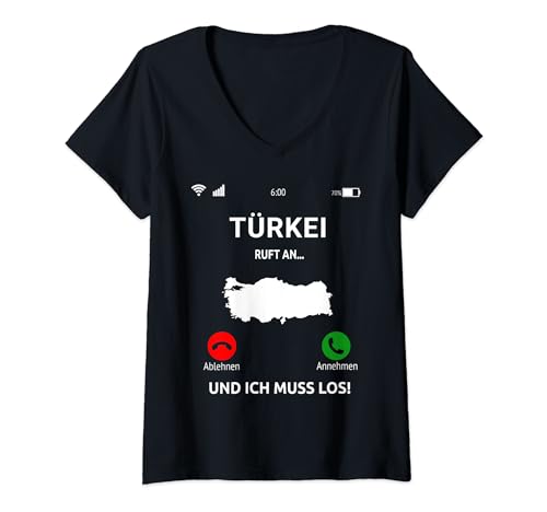 Damen Türkei Ruft An Design Urlaub Reise Türkei T-Shirt mit V-Ausschnitt Damen Türkei Ruft An Design Urlaub Reise Türkei T-Shirt mit V-Ausschnitt von Türkei Urlaub Mittelmeer Geschenkidee