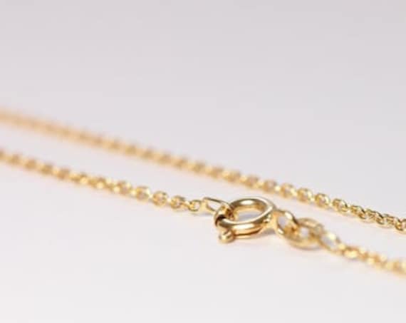 Halskette, Ankerkette in Gold Filigran Und Fertig Zum Tragen Oder Für Diy Ohne Anhänger 55+5cm Mit Verlängerung von TuesbelleSchmuck