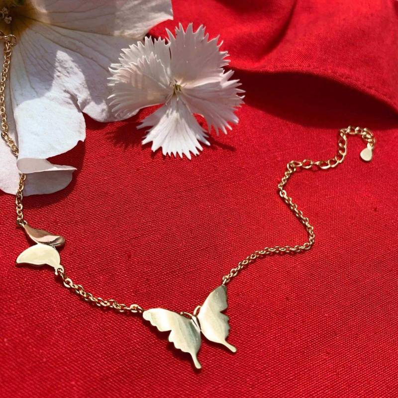 Silberne Kette Schmetterling in Rose Gold, Elegant Und Hochwertig Silberne Kette Schmetterling in Rose Gold, Elegant Und Hochwertig von TuesbelleSchmuck