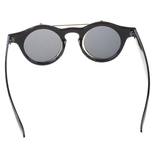 Tuesoa 4X Unisex Goth Goggles Retro Flip Up Runde Sonnenbrille von Tuesoa