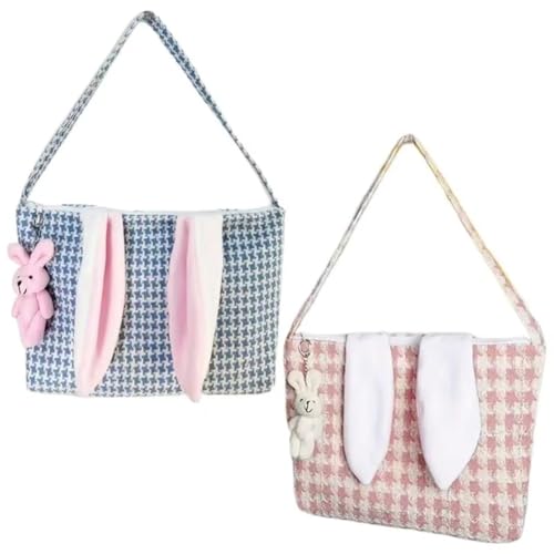 Tuesoa Umhängetasche mit Osterhasen-Motiv, Wiederverwendbar, mit Reißverschluss, Modische Strandtasche, Tragbare, Lässige Tragetasche für Frauen und Mädchen von Tuesoa