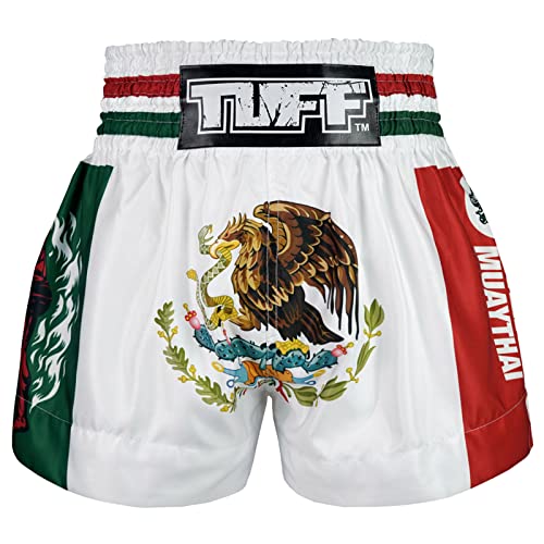 Tuff Sport Muay Thai Boxshorts MMA Kickboxen Traditionelle Nation-Shorts, Tuf-ms667-wht, Mittel von Tuff Sport