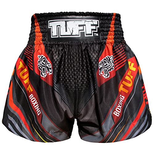 Tuff Sport Muay Thai Boxshorts Micro Stoff Kick Kampfsport Training Gym Kleidung Trunks, Schwarz Modern, XL von Tuff Sport