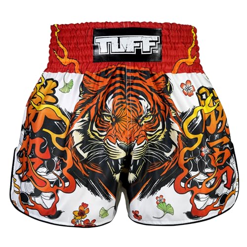 Tuff Sport Muay Thai Boxshorts Retro Styles Classic Slim Cut MMA Kickboxen Workout Set, Tuf-rms110-wht, XX-Large von Tuff Sport