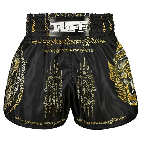 Tuff Sport Muay Thai Boxshorts Retro Styles Classic Slim Cut MMA Kickboxen Workout Set, Tuf-rms116-blk, X-Large von Tuff Sport