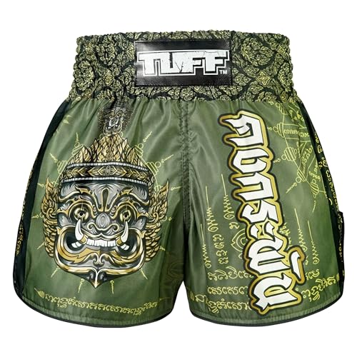 Tuff Sport Muay Thai Boxshorts Retro Styles Classic Slim Cut MMA Kickboxen Workout Set, Tuf-rms117-grn, X-Large von Tuff Sport