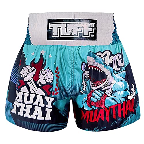 Tuff Sport Muay Thai Shorts Boxen Shorts Traditionelle Stile MMA Workout Kickboxen, Tuf-ms673-blu, XL von Tuff Sport