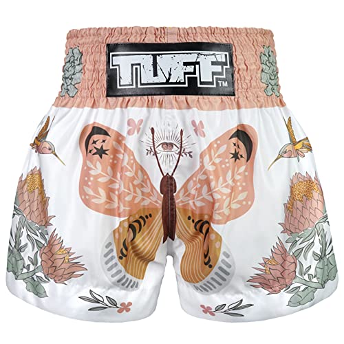 Tuff Sport Muay Thai Shorts Boxen Shorts Traditionelle Stile MMA Workout Kickboxen, Tuf-ms678-wht, Klein von Tuff Sport