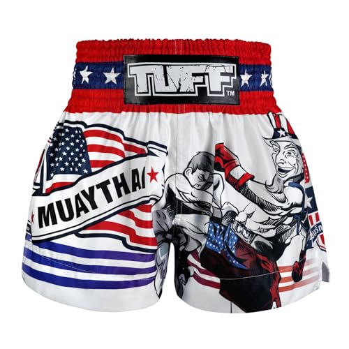 Tuff Sport Muay Thai Boxshorts MMA Kickboxen Traditionelle Nation-Shorts, Tuf-ms663-wht, XX-Large von Tuff Sport