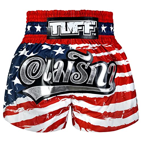 Tuff Sport Muay Thai Shorts Boxshorts MMA Kickboxen Traditionelle Styles Nation Shorts, Tuf-ms664-rot, XL von Tuff Sport