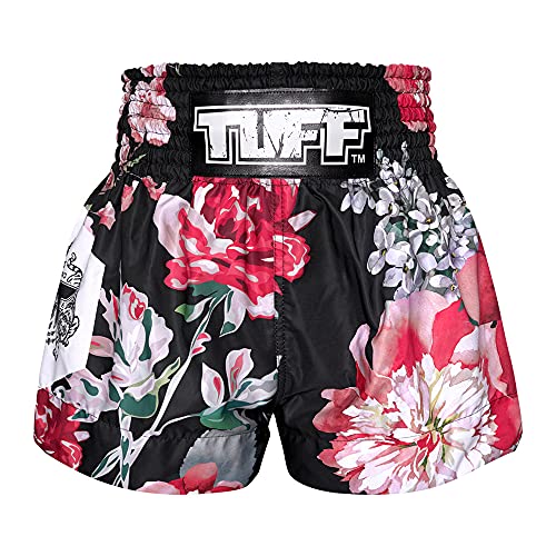 Tuff Sport Muay Thai-Shorts, Box-Shorts, traditionelle Stile, MMA, Workout, Kickboxen, Tuf-ms655-blk, Klein von Tuff Sport