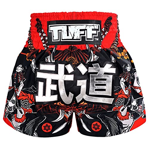 Tuff Sport Muay Thai Shorts Boxshorts Traditionelle Stile MMA Workout Kickboxen, Tuf-ms660-blk, XL von Tuff Sport