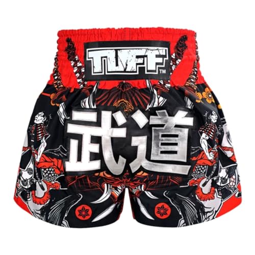 Tuff Sport Muay Thai-Shorts, Box-Shorts, traditionelle Stile, MMA, Workout, Kickboxen, Tuf-ms660-blk, XL von Tuff Sport