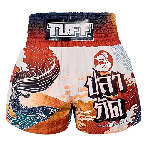 Tuff Sport Muay Thai Shorts Boxen Shorts Traditionelle Stile MMA Workout Kickboxen, Tuf-MS670-rot, XL von Tuff Sport