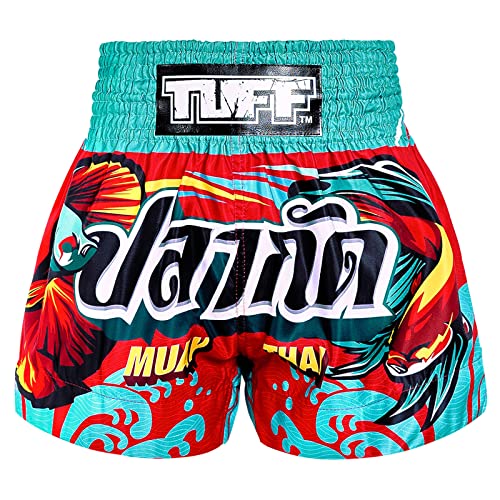 Tuff Sport Muay Thai Shorts Boxshorts Traditionelle Stile MMA Workout Kickboxen, Tuf-ms672-rot, Groß von Tuff Sport