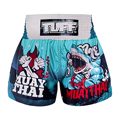 Tuff Sport Muay Thai-Shorts, Box-Shorts, traditionelle Stile, MMA, Workout, Kickboxen, Tuf-ms673-blu, Groß von Tuff Sport